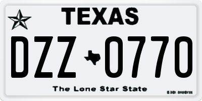 TX license plate DZZ0770