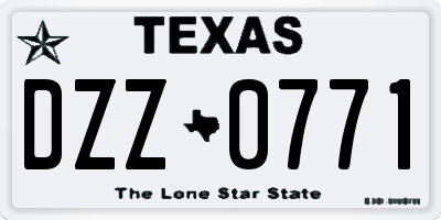 TX license plate DZZ0771