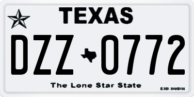 TX license plate DZZ0772