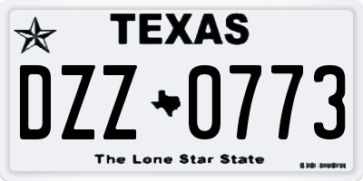 TX license plate DZZ0773