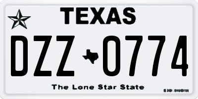 TX license plate DZZ0774