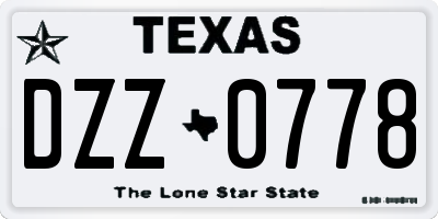 TX license plate DZZ0778