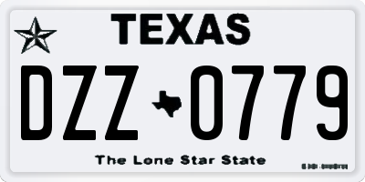 TX license plate DZZ0779