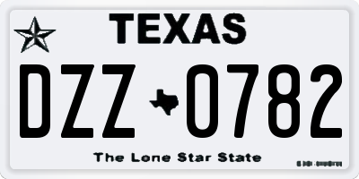 TX license plate DZZ0782