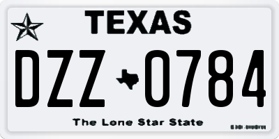 TX license plate DZZ0784