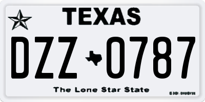 TX license plate DZZ0787