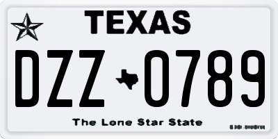 TX license plate DZZ0789