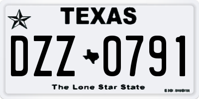 TX license plate DZZ0791