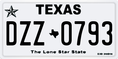 TX license plate DZZ0793