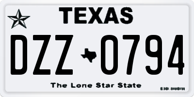 TX license plate DZZ0794