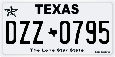 TX license plate DZZ0795