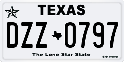 TX license plate DZZ0797