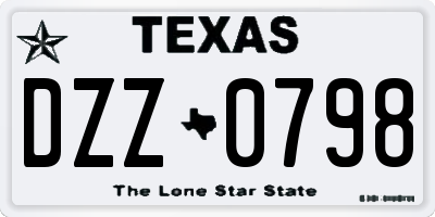 TX license plate DZZ0798