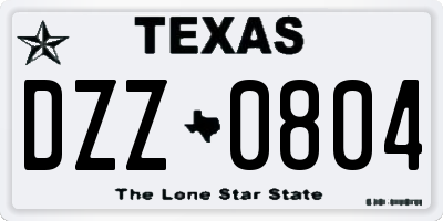 TX license plate DZZ0804