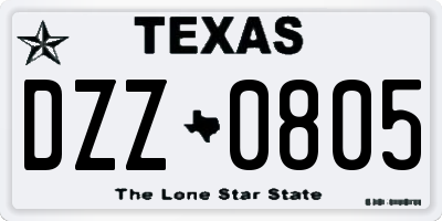 TX license plate DZZ0805