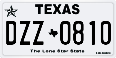 TX license plate DZZ0810