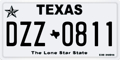 TX license plate DZZ0811