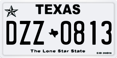 TX license plate DZZ0813