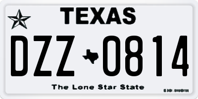 TX license plate DZZ0814