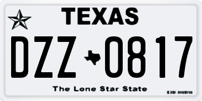 TX license plate DZZ0817