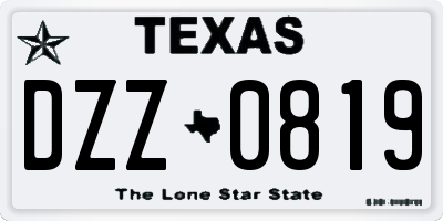 TX license plate DZZ0819