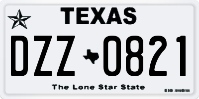 TX license plate DZZ0821