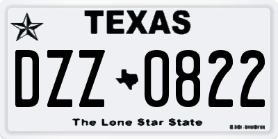 TX license plate DZZ0822