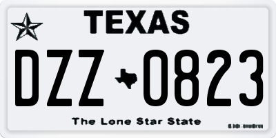 TX license plate DZZ0823