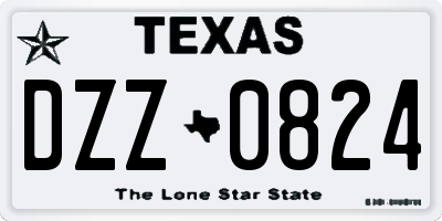 TX license plate DZZ0824