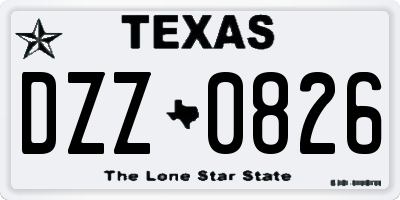 TX license plate DZZ0826