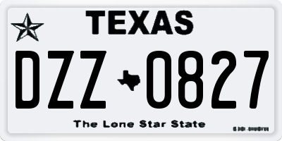 TX license plate DZZ0827