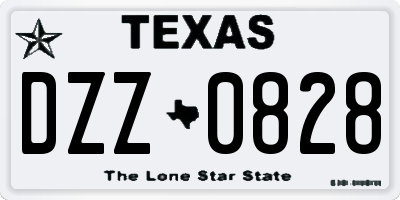 TX license plate DZZ0828