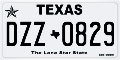 TX license plate DZZ0829