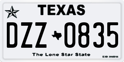 TX license plate DZZ0835