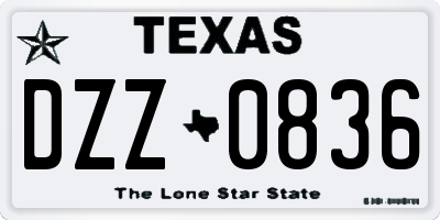 TX license plate DZZ0836