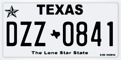 TX license plate DZZ0841