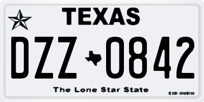 TX license plate DZZ0842