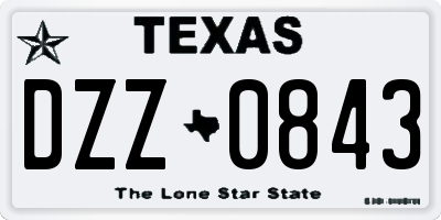 TX license plate DZZ0843