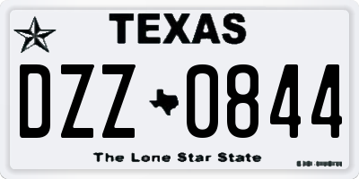 TX license plate DZZ0844