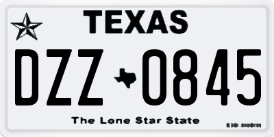 TX license plate DZZ0845