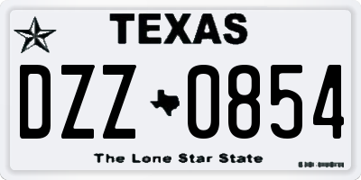 TX license plate DZZ0854