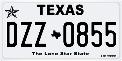 TX license plate DZZ0855