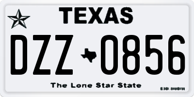 TX license plate DZZ0856