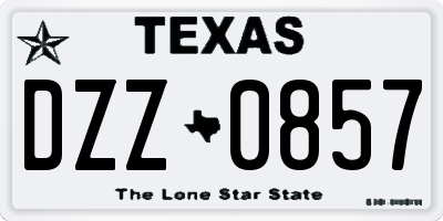 TX license plate DZZ0857