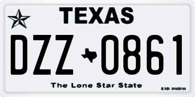 TX license plate DZZ0861