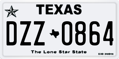 TX license plate DZZ0864