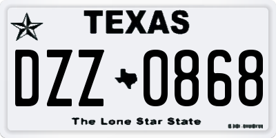 TX license plate DZZ0868