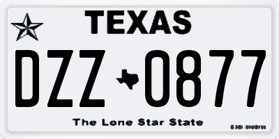 TX license plate DZZ0877