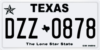 TX license plate DZZ0878