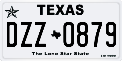 TX license plate DZZ0879